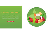 Organic market of fresh healthy food