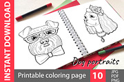 Dog portraits - coloring book