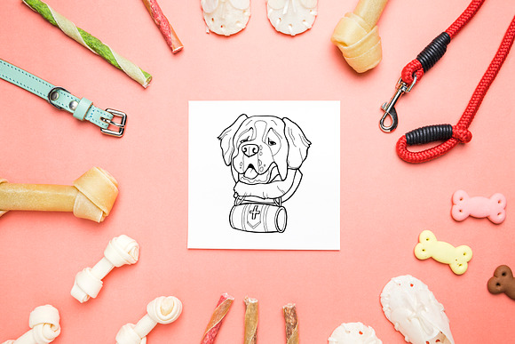 Dog portraits - coloring book in Illustrations - product preview 1