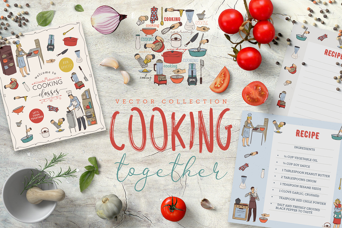 Cooking together in Illustrations - product preview 8