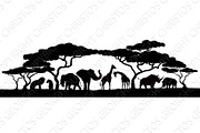 Animal Silhouettes African Safari