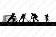 Ice Hockey Players Silhouette Match