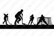 Ice Hockey Players Silhouette Match