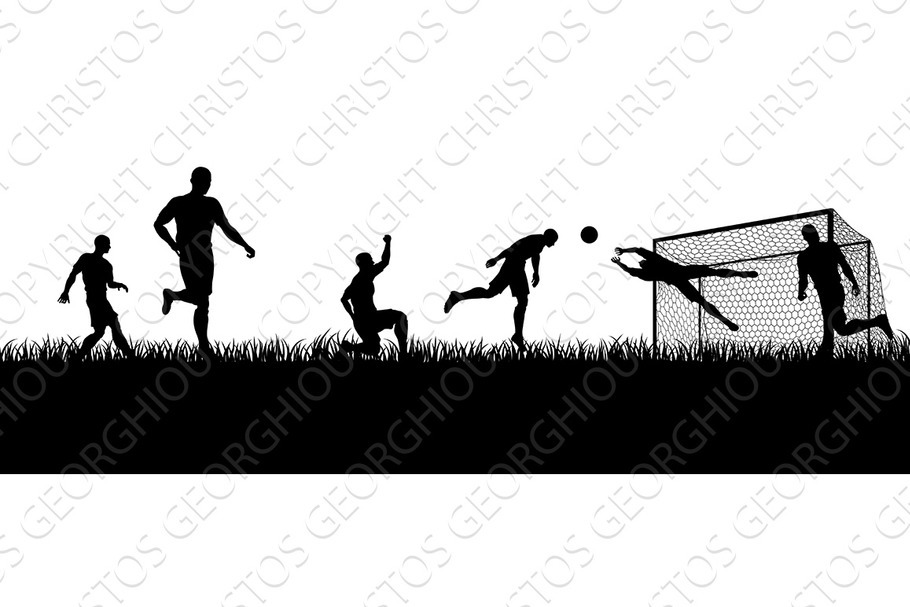 Soccer Football Players Silhouette in Illustrations - product preview 8