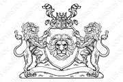 Coat of Arms Lions Crest Shield