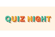 Quiz night banner 3d font