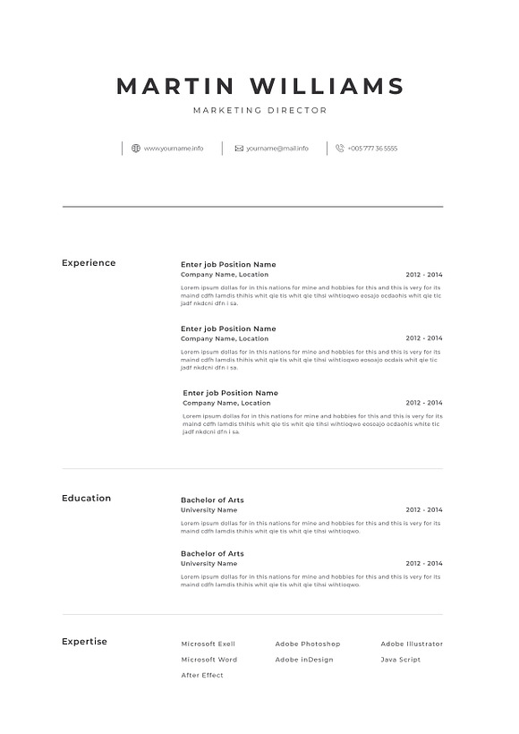 Clean Modern Resume Template in Resume Templates - product preview 2