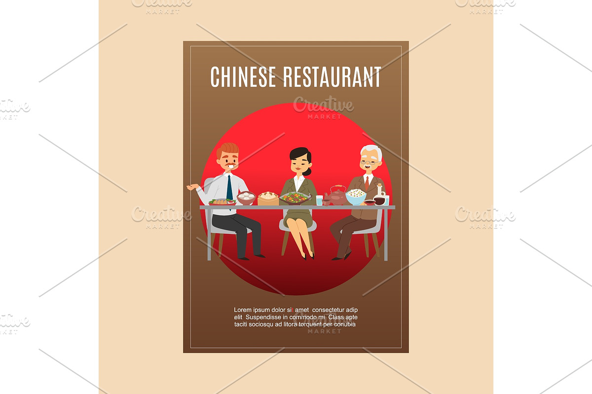 Chinese restaurant cuisine poster in Illustrations - product preview 8