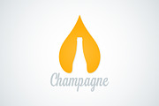 Champagne glass bottle drop vector.