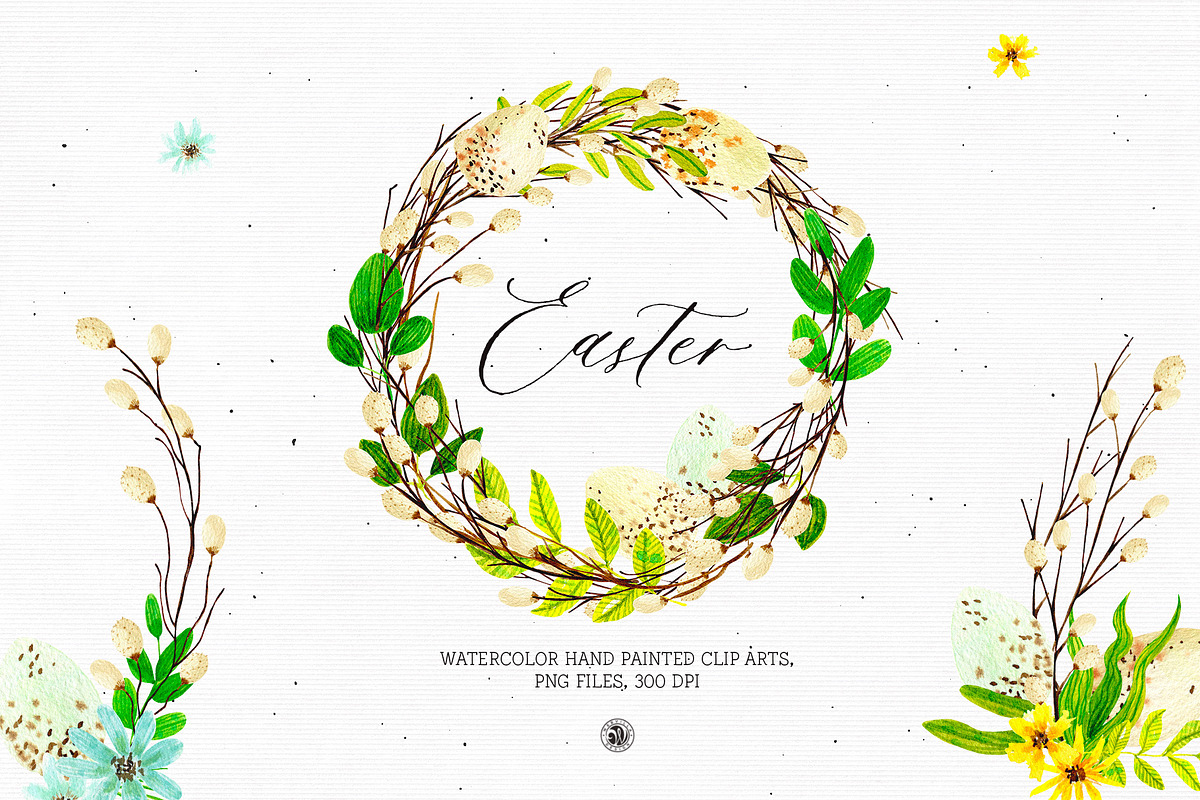 Easter - watercolor set in Illustrations - product preview 8