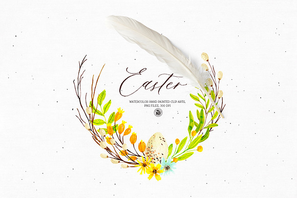 Easter - watercolor set in Illustrations - product preview 2