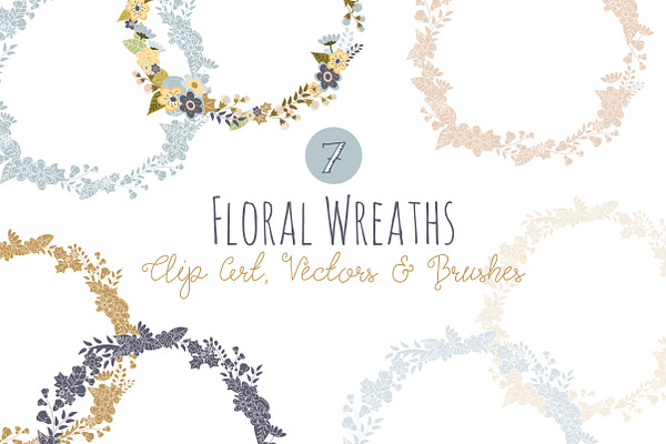 Floral Wreath Overlays & Vectors