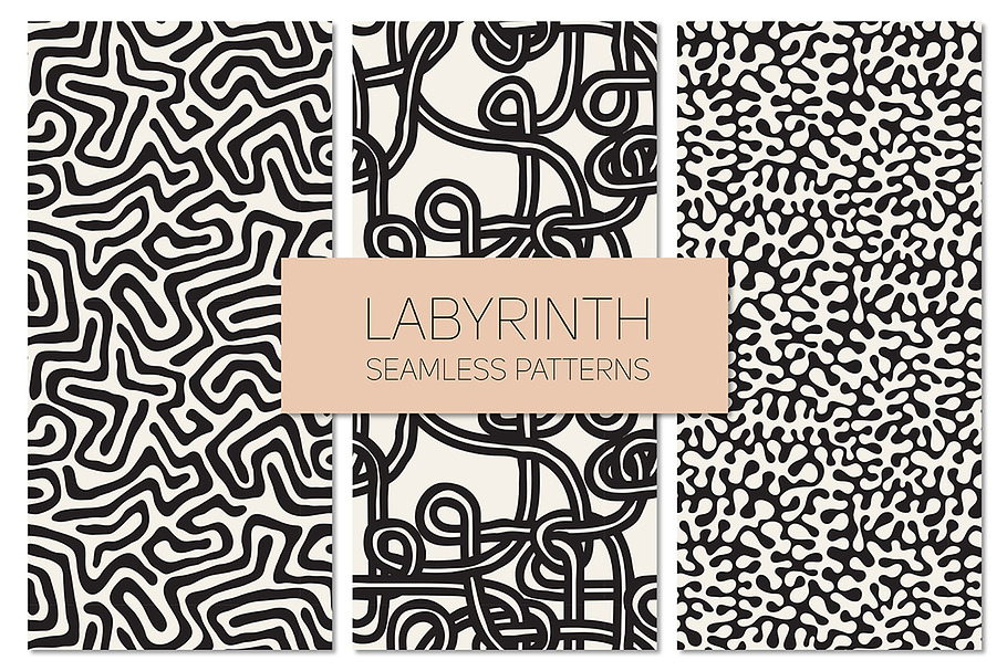 Labyrinth. Seamless Patterns Set in Patterns - product preview 8