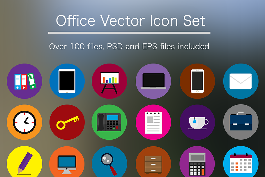 Flat Office Icon Pack - PSD & Vector | Creative Daddy