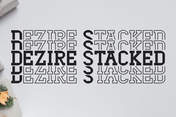 Dezire Stacked - Mirrored Font in Slab Serif Fonts - product preview 1