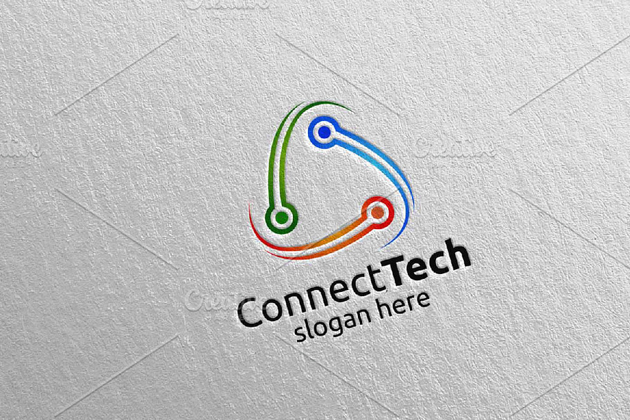 Technology Logo and electronic 3