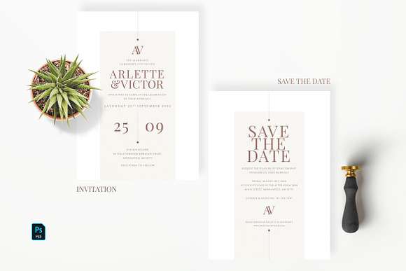 Modern Elegant Wedding Invitation in Wedding Templates - product preview 1