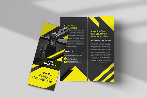 GYM Tri Fold Brochure Template in Brochure Templates - product preview 3