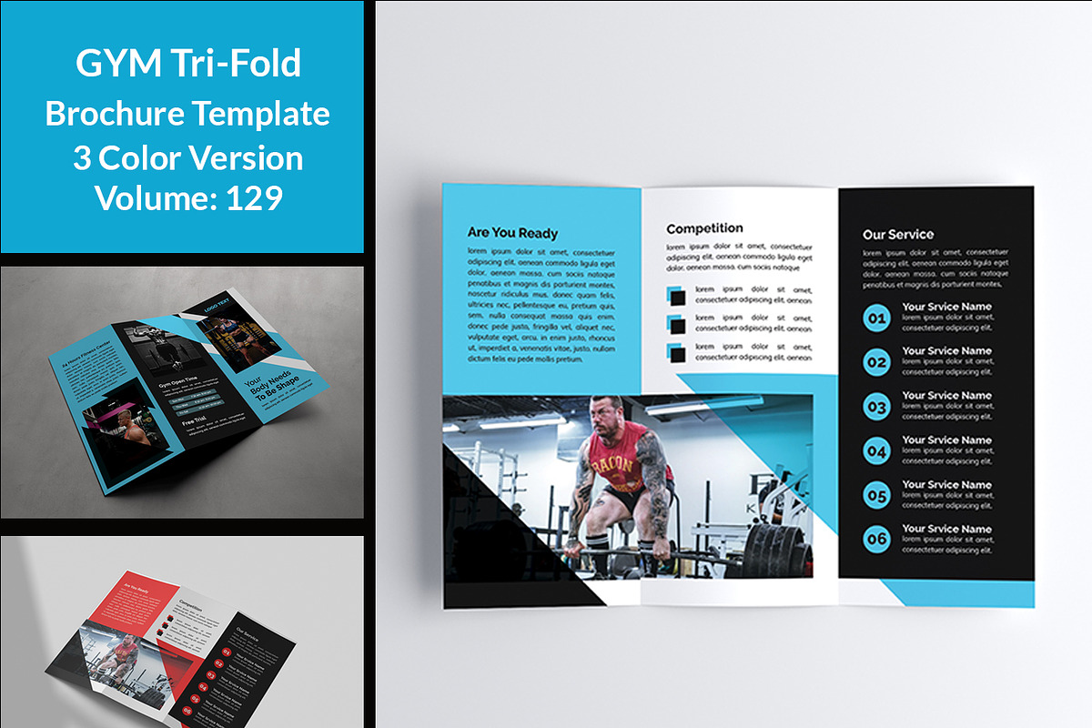 Fitness Tri-Fold Brochure Template in Brochure Templates - product preview 8