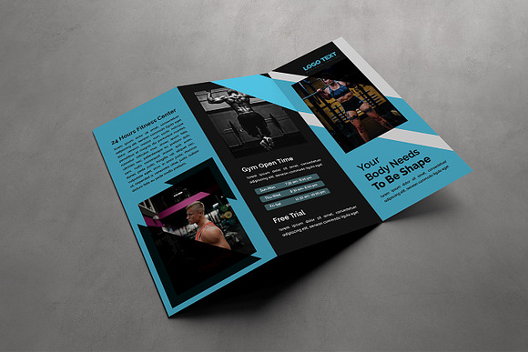 Fitness Tri-Fold Brochure Template in Brochure Templates - product preview 2