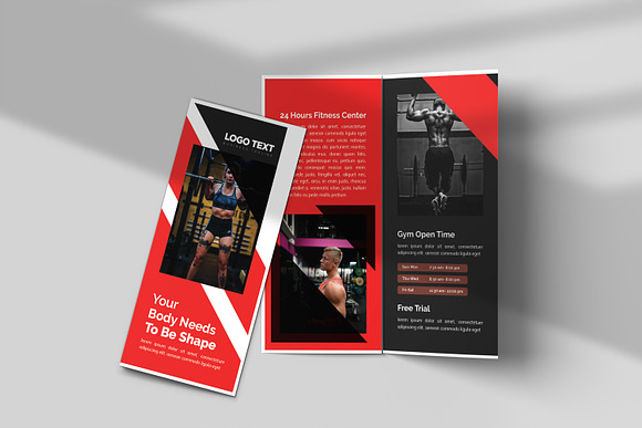 Fitness Tri-Fold Brochure Template in Brochure Templates - product preview 3
