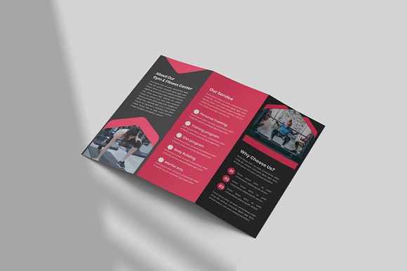 Fitness Center Trifold Brochure in Brochure Templates - product preview 2