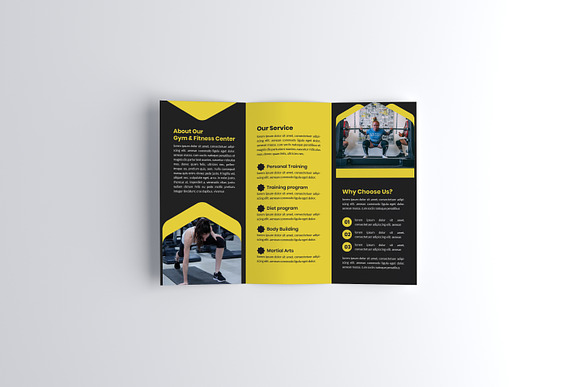 Fitness Center Trifold Brochure in Brochure Templates - product preview 4