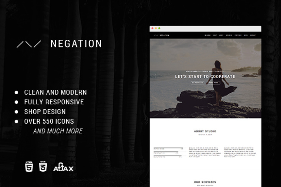 Negation - Responsive HTML5 Template