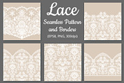 Seamless Lace Pattern and Borders