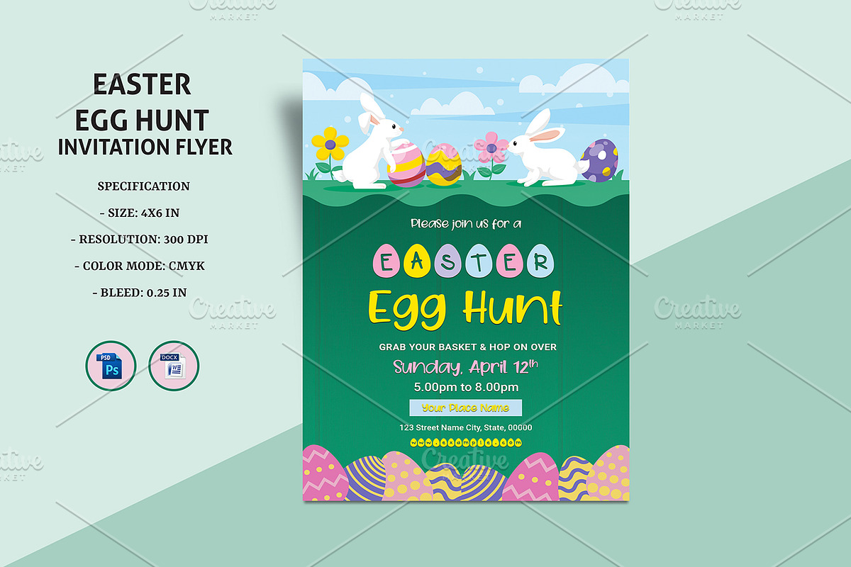 Easter Party Flyer - V1192 in Flyer Templates - product preview 8