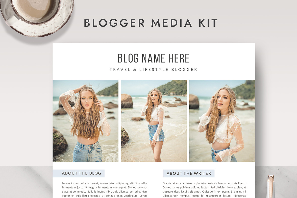 Media Kit for Blogger Template BM008 in Flyer Templates - product preview 8