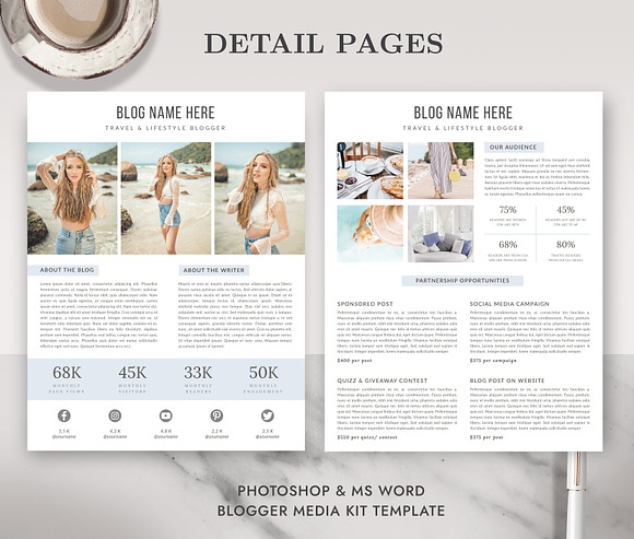 Media Kit for Blogger Template BM008 in Flyer Templates - product preview 1