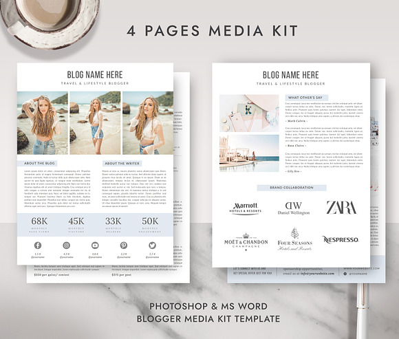 Media Kit for Blogger Template BM008 in Flyer Templates - product preview 3
