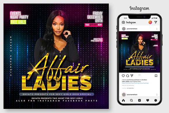4 Sexy Ladies Flyers Bundle Template in Flyer Templates - product preview 1