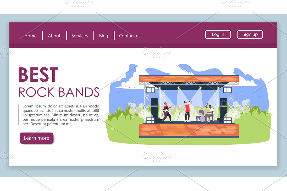Best rock bands landing page in Landing Page Templates - product preview 8
