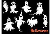 Night halloween ghosts set