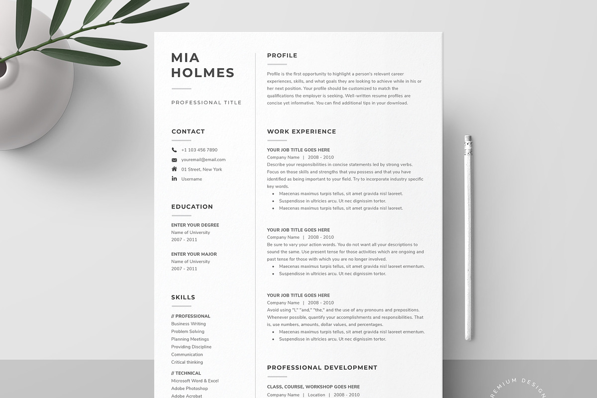 Word Resume & Cover Letter Template in Resume Templates - product preview 8