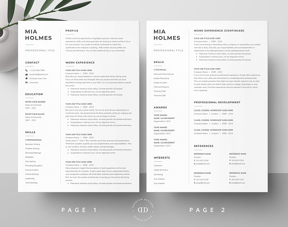 Word Resume & Cover Letter Template in Resume Templates - product preview 1