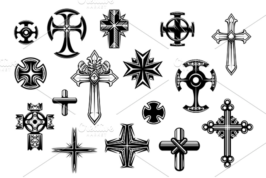 Religious crosses set in Graphics - product preview 8