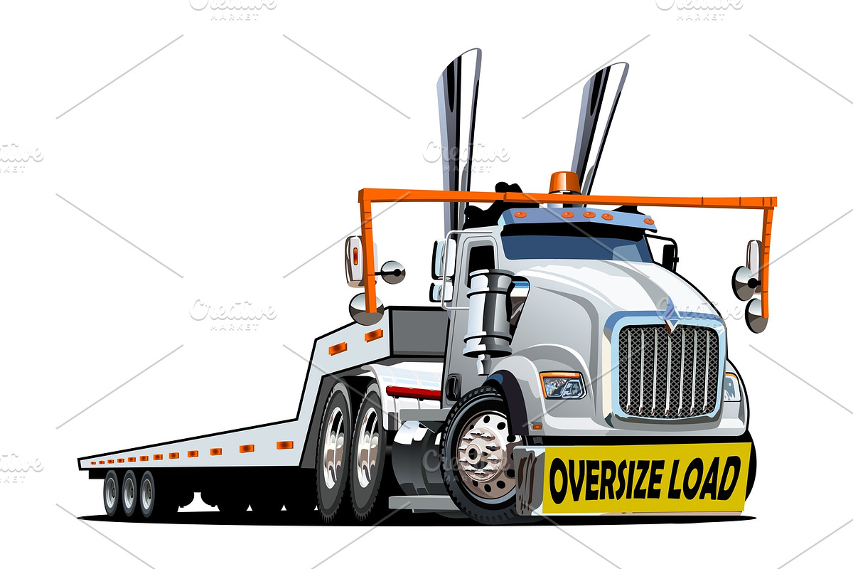 Cartoon oversize load transporter in Illustrations - product preview 8