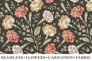 Seamless Flowers Carnation Pattern