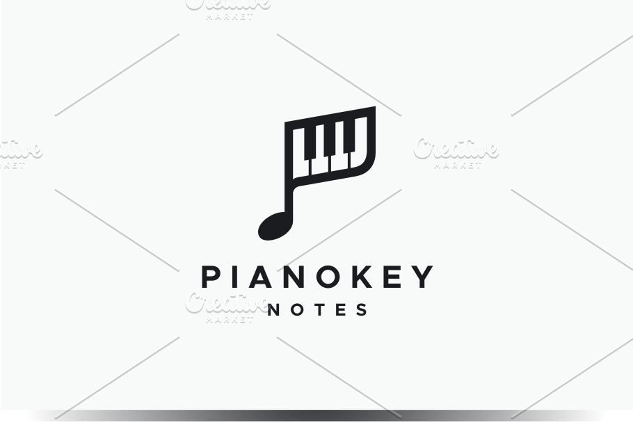 Piano Key Notes Logo