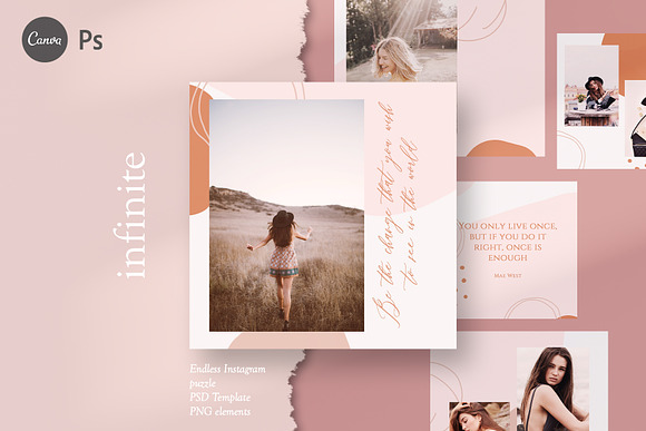 Endless instagram Feed / CANVA+PS in Instagram Templates - product preview 11