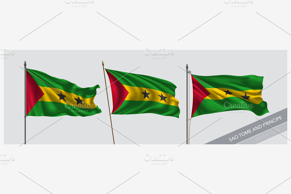 Sao Tome and Principe flags vector in Illustrations - product preview 8