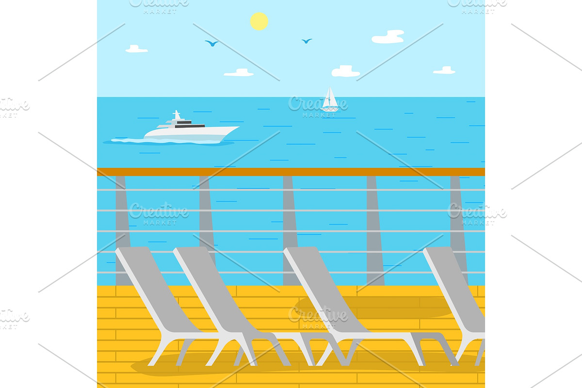 Seascape Ship and Aquatic View in Illustrations - product preview 8
