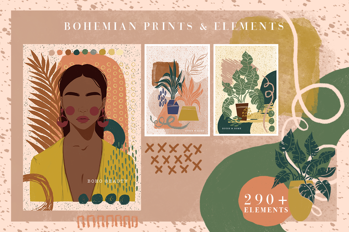 Boho Prints & Assets Collection in Illustrations - product preview 8