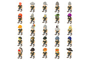 Game character icons set