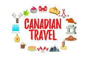 Canadian Travel concept icons set