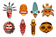 African ethnic tribal ritual masks