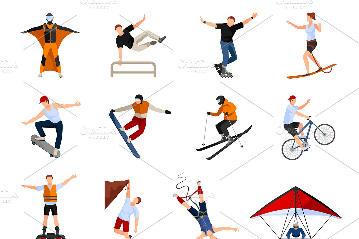People doing extreme sports icons in Icons - product preview 8